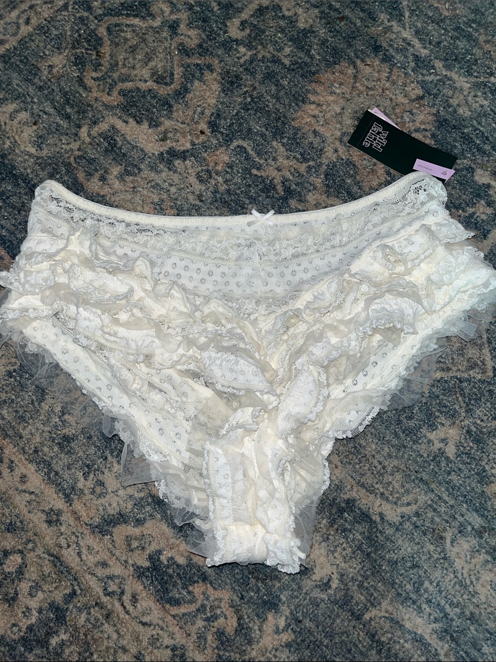 wild fable Ivory Ruffle Lace Bikini Brief